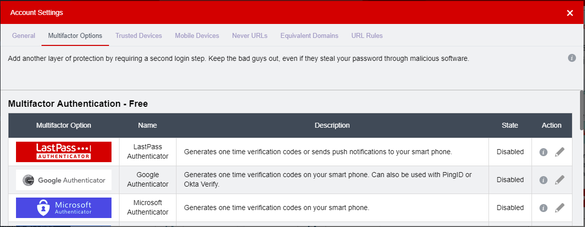 How to use LastPass: 2FA options
