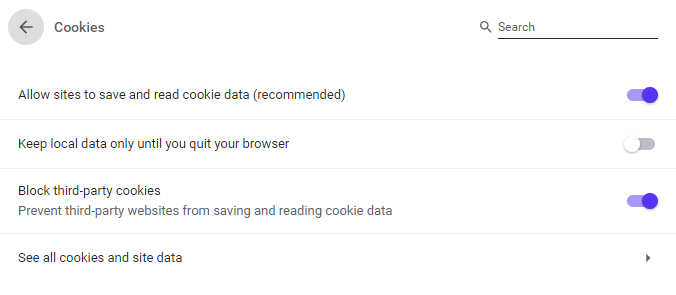 Block third-party cookies for more private browsing on Chrome.